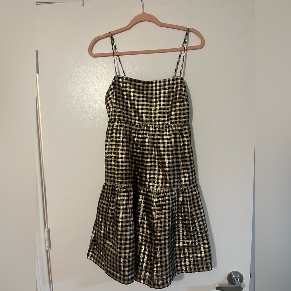 J Crew Lurex Plaid dress